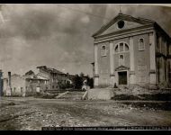 Von Italien.zerschossene Kirche u.Häuser in Ormelle a.d.Piave 24.6.18